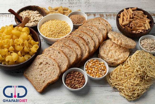 جدول کالری مواد غذایی شامل انواع نان، غلات، حبوبات و آرد‌ ها