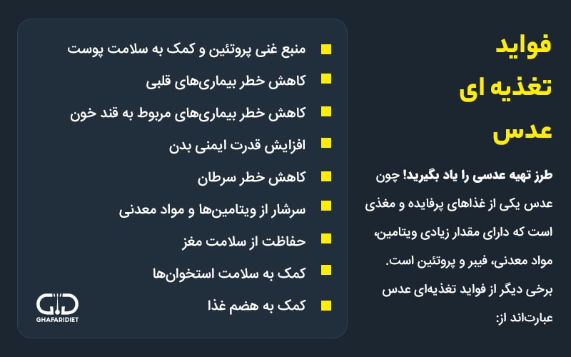 خواص شگفت انگیز عدس برای سلامتی